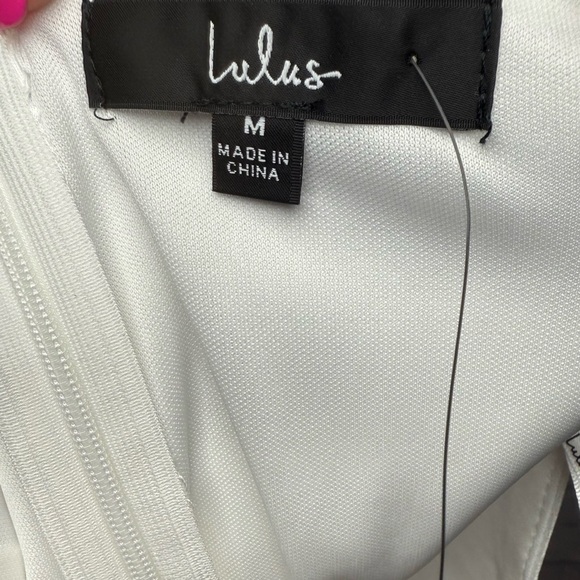 Lulu's Cream Satin Fringe Maxi Dress - Picture 4 of 4